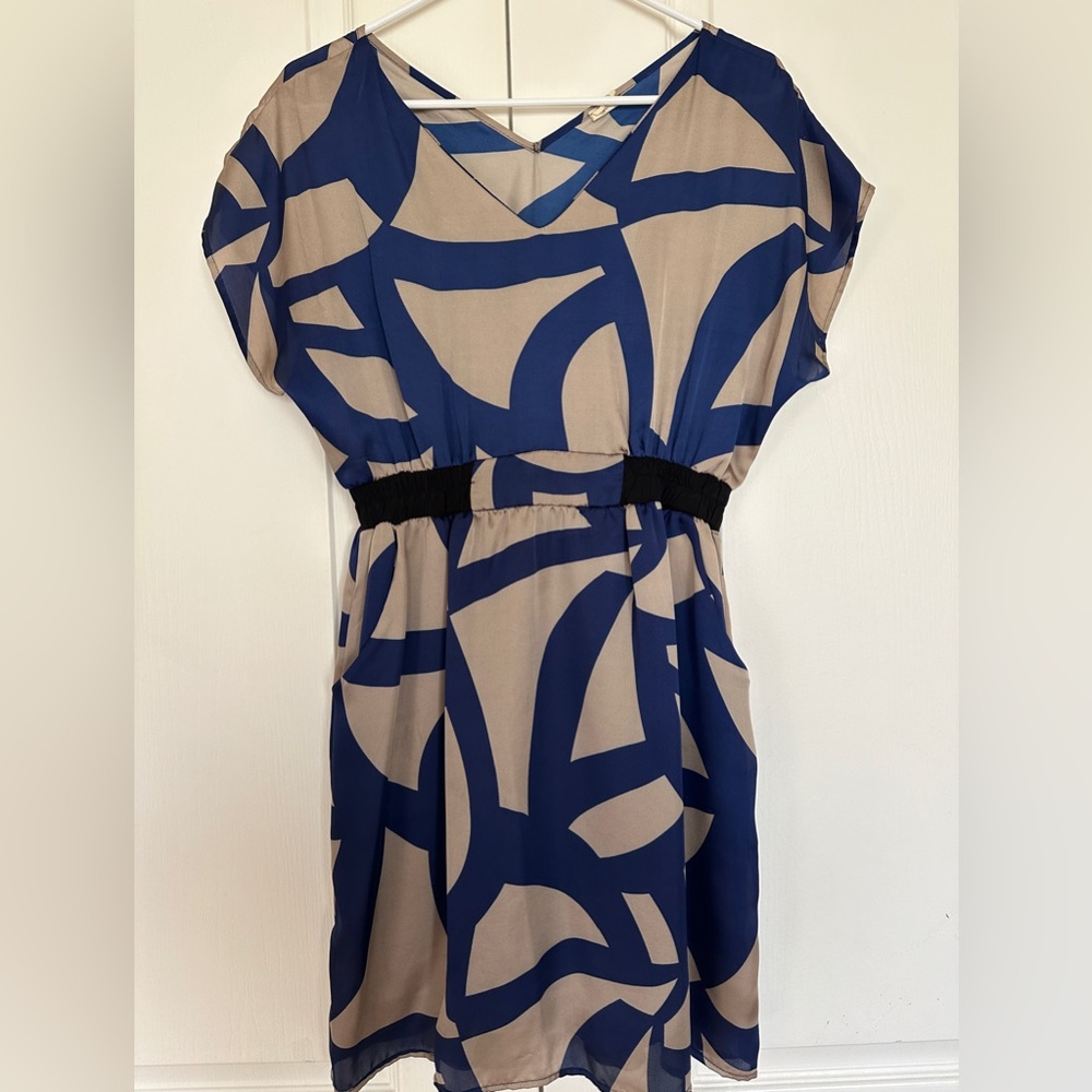 Blue and Beige Women's Dress